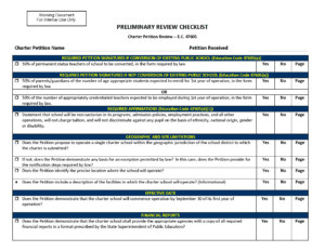 Preliminary Review Checklist