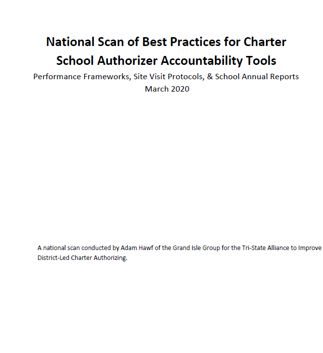 National Scan of Best Practices for Charter School Authorizer ...