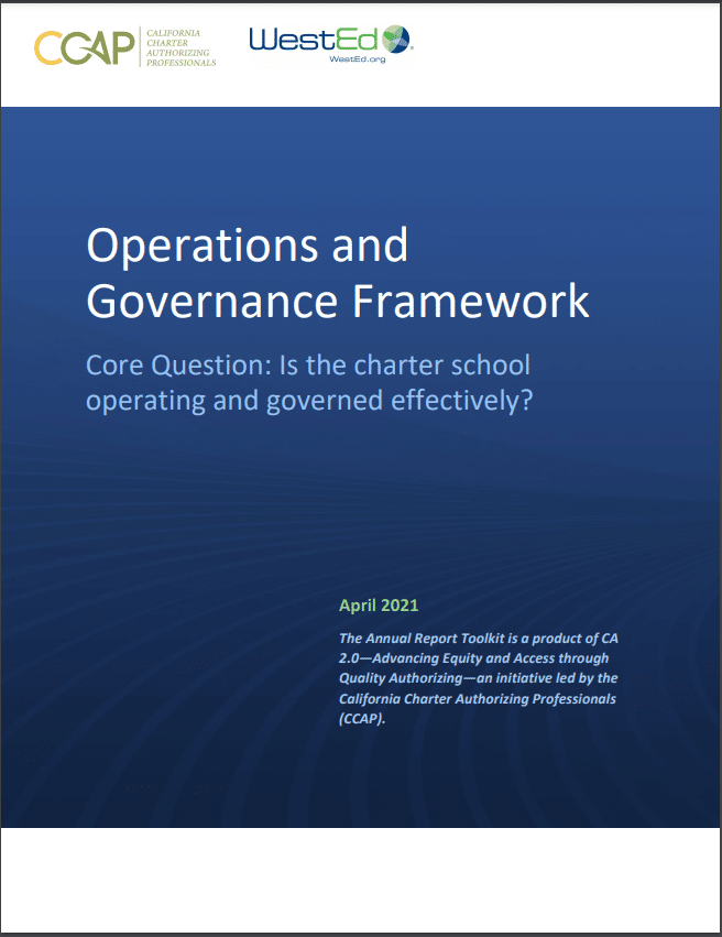 Annual Report Toolkit: Operations and Governance Framework - 2021 - CCAP