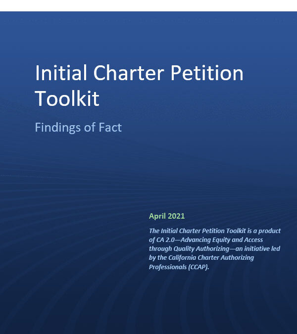 Initial Charter Petition Toolkit: Findings of Fact