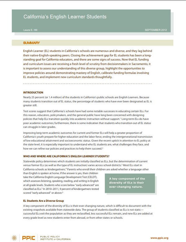 California’s English Learner Students