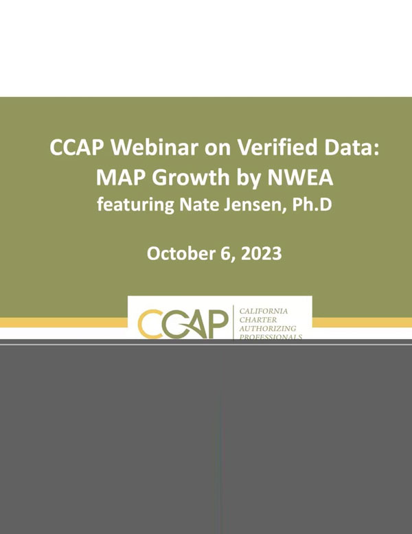 CCAP Webinar on Verified Data: MAP Growth by NWEA